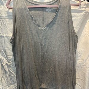 Lane Bryant Gray V-Neck Sleeveless Tank